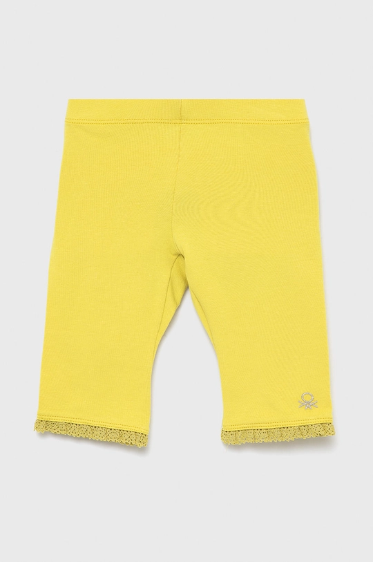 żółty United Colors of Benetton legginsy dziecięce Dziewczęcy