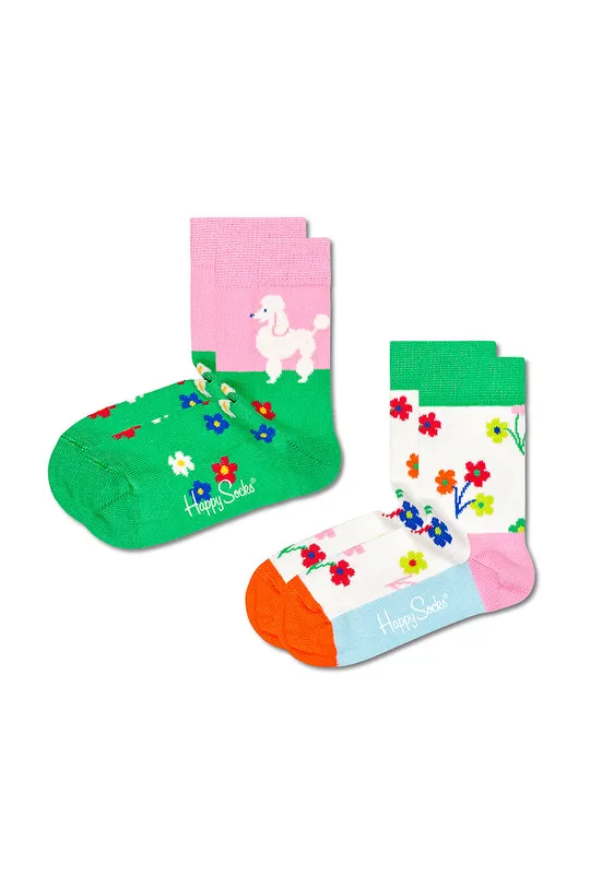 multicolor Happy Socks skarpetki dziecięce Poodle & Flowers (2-pack) Dziecięcy
