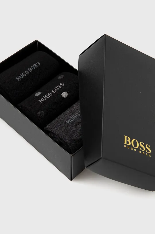 Boss - Κάλτσες (3-pack) μαύρο