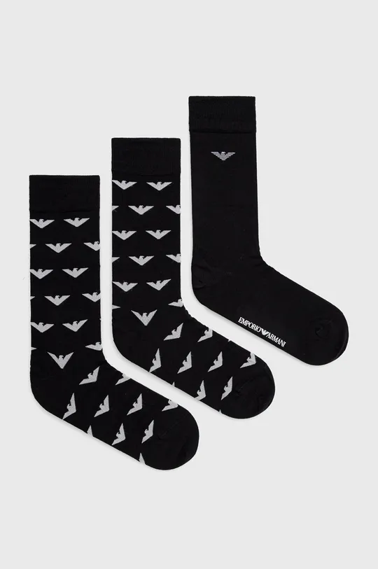 čierna Ponožky Emporio Armani Underwear (3-pak) Pánsky
