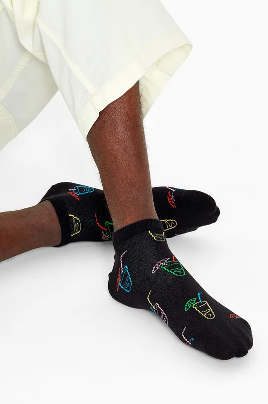 μαύρο Μικρές κάλτσες Happy Socks Ανδρικά