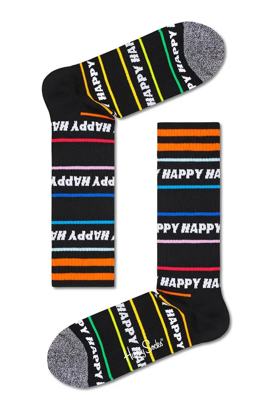 Happy Socks skarpetki Happy Line czarny
