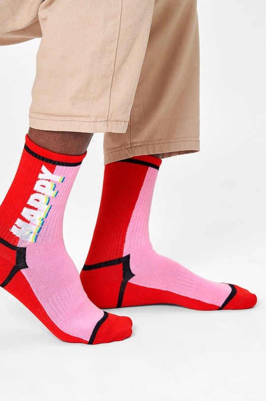 κόκκινο Κάλτσες Happy Socks Ανδρικά