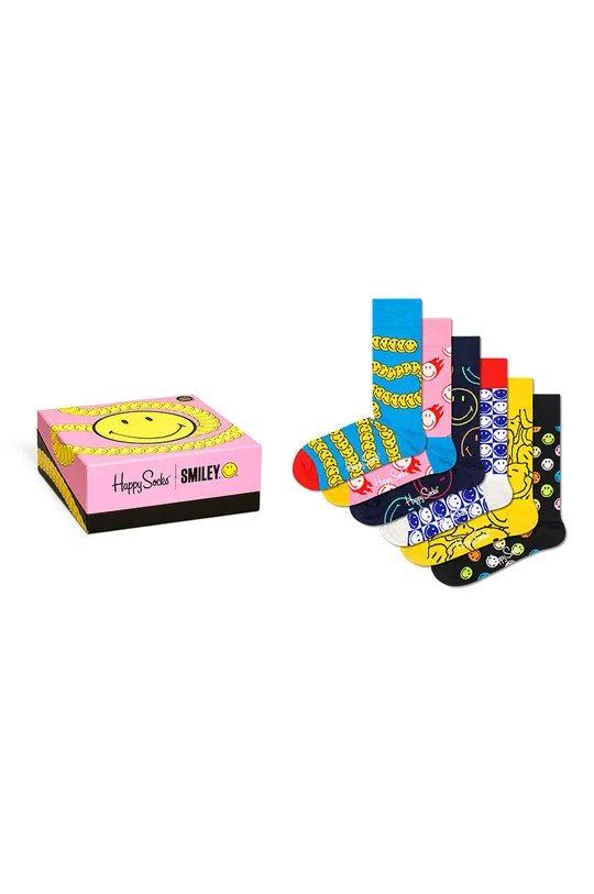 multicolor Happy Socks skarpetki Smiley (6-pack) Męski