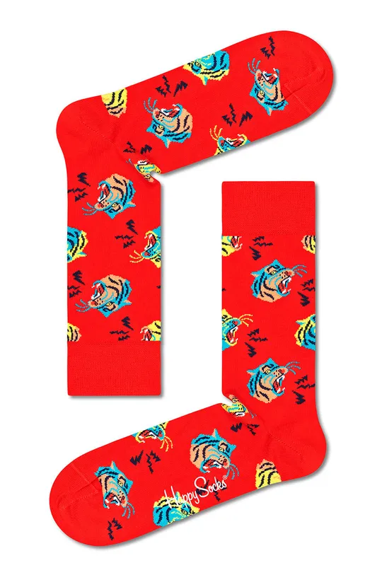 czerwony Happy Socks skarpetki Tiger Męski