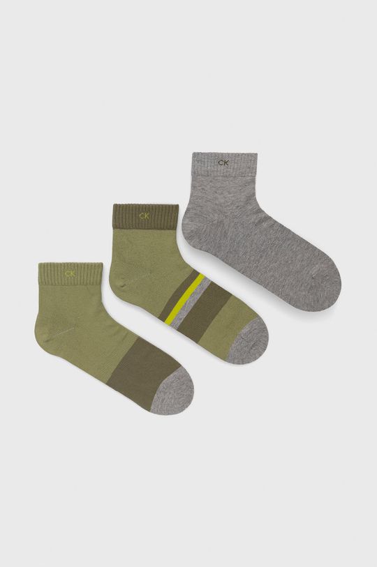 vojenská zelená Ponožky Calvin Klein (3-pak) Pánsky