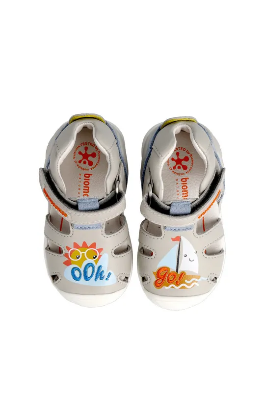 sivá Detské kožené sandále Biomecanics