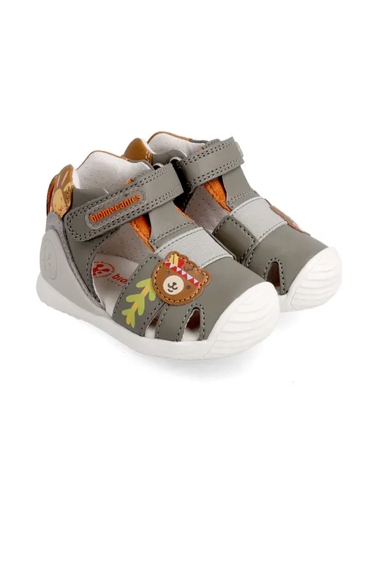 Detské kožené sandále Biomecanics sivá