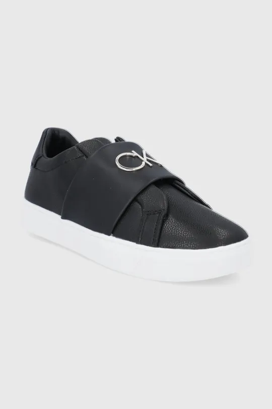 Calvin Klein - Δερμάτινα παπούτσια μαύρο