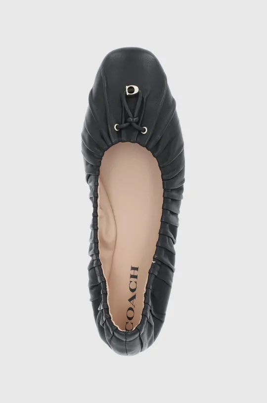 fekete Coach bőr balerina cipő Eleanor