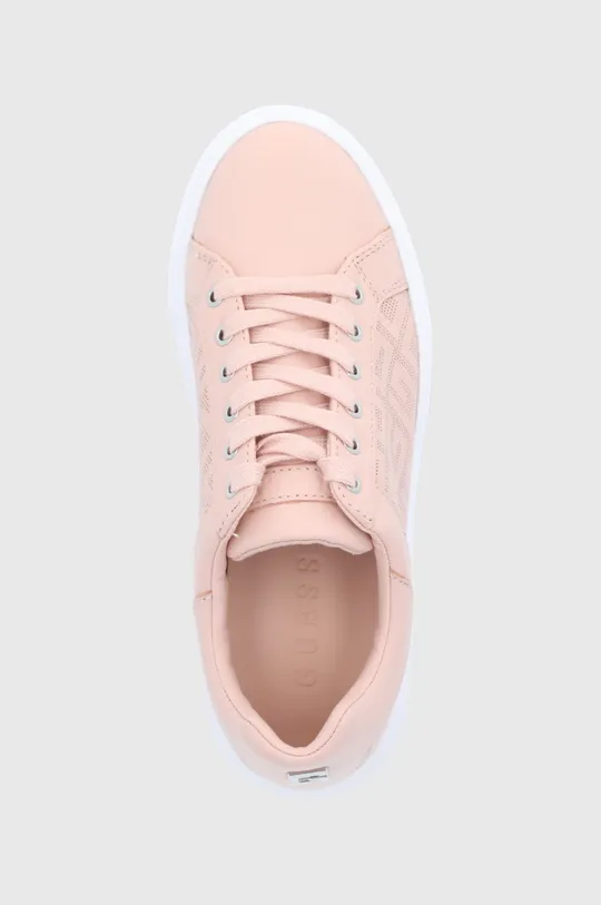 pastelově růžová Guess - Kožené boty