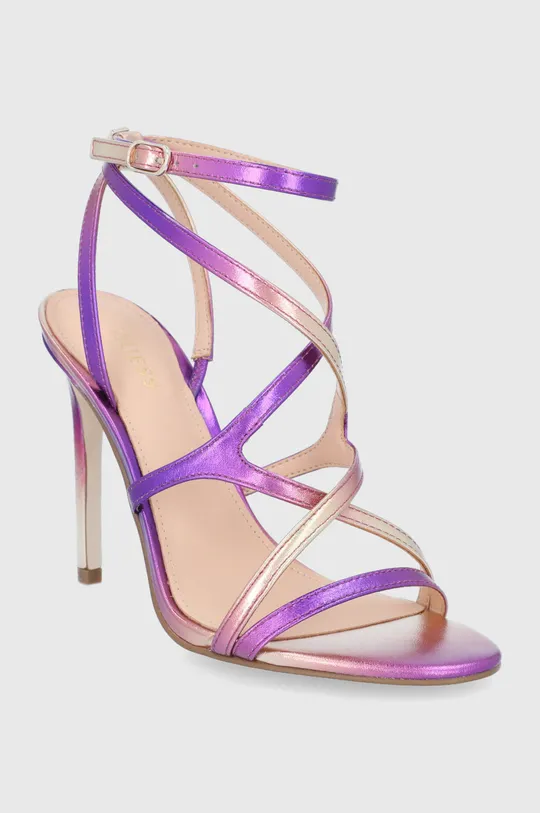 Kožené sandále Guess Fennela fialová
