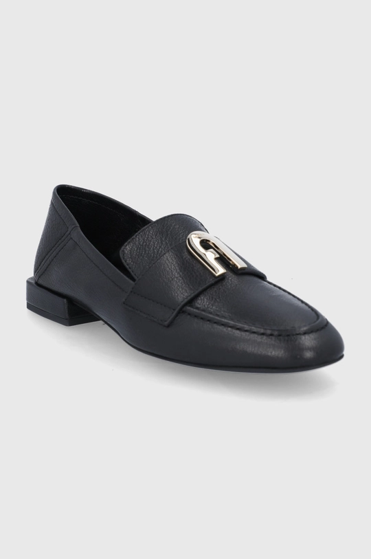 Kožené mokasíny Furla 1927 Convertible Loafer čierna