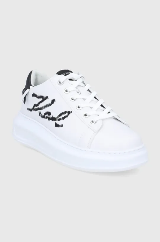 Kožená obuv Karl Lagerfeld KAPRI biela