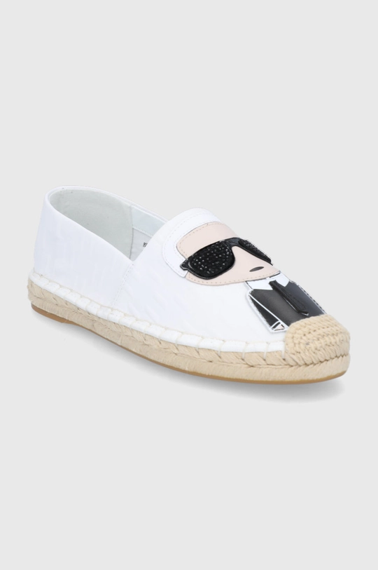 Usnjene espadrile Karl Lagerfeld Kamini bela