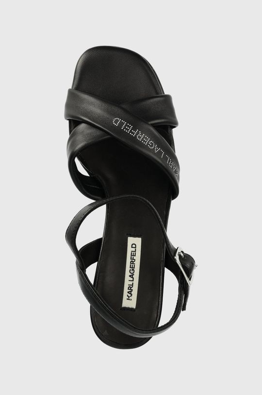 czarny Karl Lagerfeld sandały skórzane METRO KL33011.000