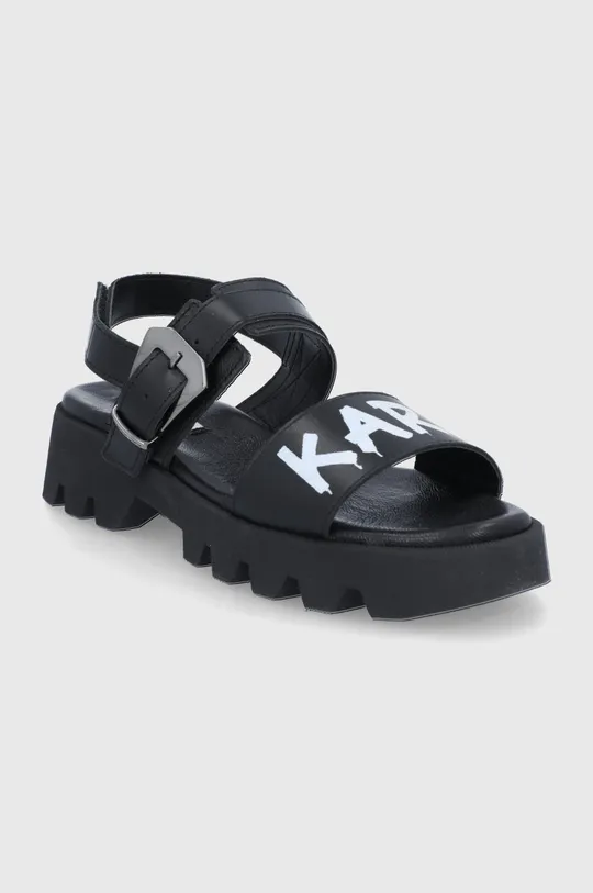 Kožené sandále Karl Lagerfeld Terra Firma čierna