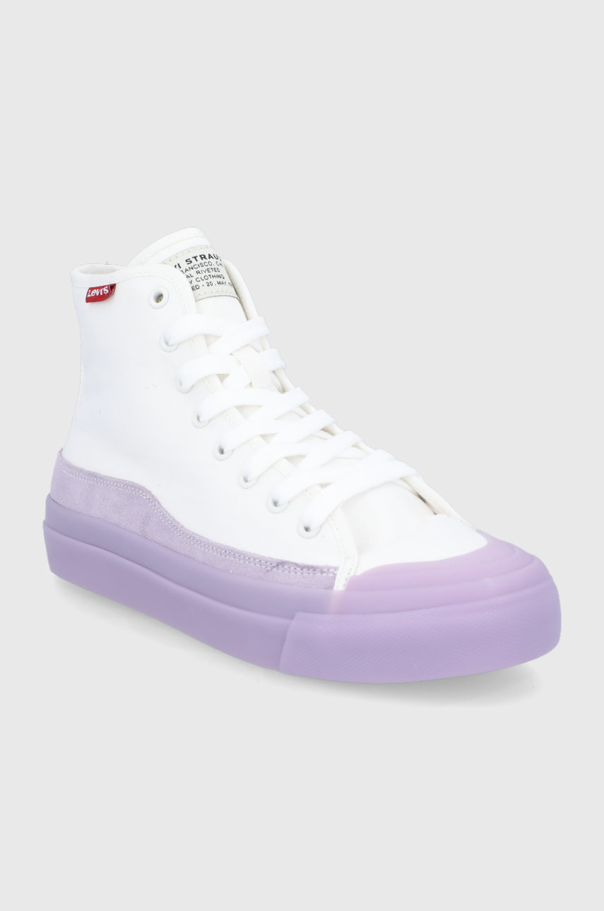 Кеды Levi's Square High S женские цвет белый | ANSWEAR.ua