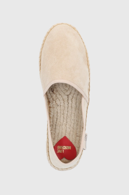 beżowy Love Moschino Espadryle zamszowe