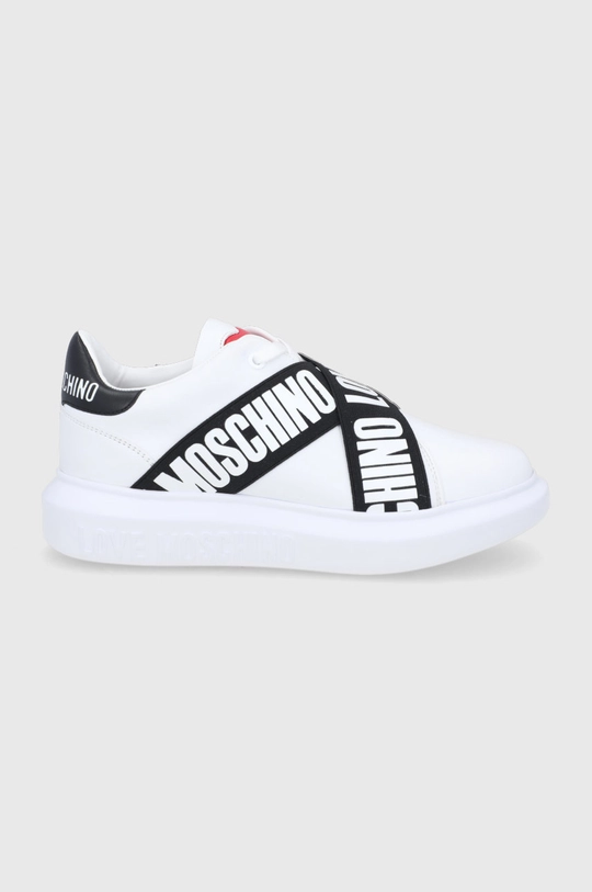 biały Love Moschino buty skórzane Damski