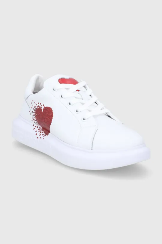 Love Moschino - Δερμάτινα παπούτσια λευκό