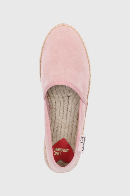 różowy Love Moschino Espadryle skórzane