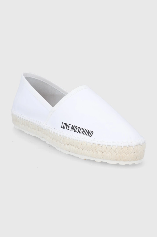 Kožené espadrilky Love Moschino biela