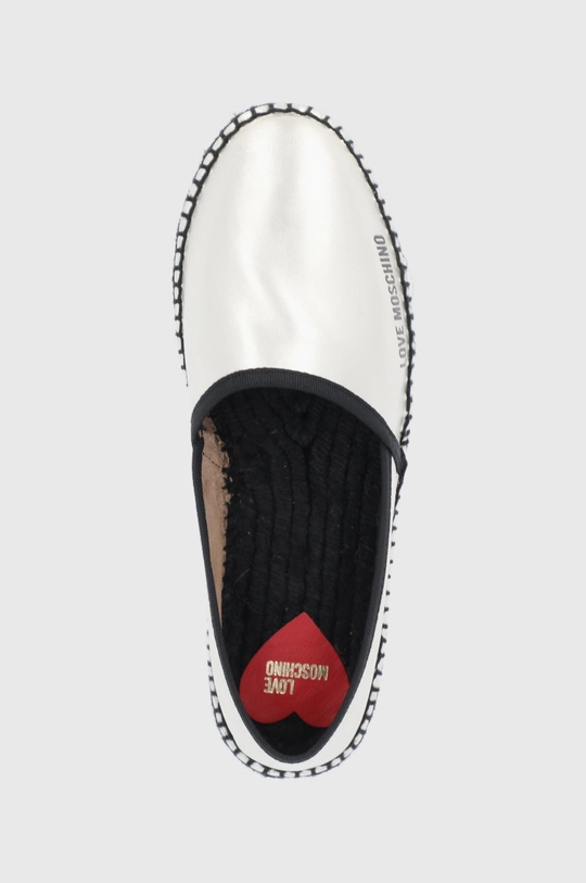 srebrna Kožne espadrile Love Moschino