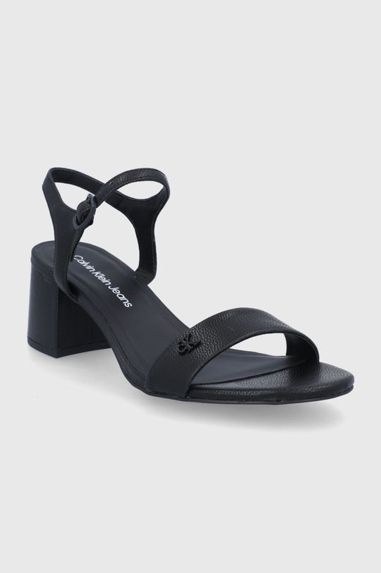 Kožené sandály Calvin Klein Jeans černá