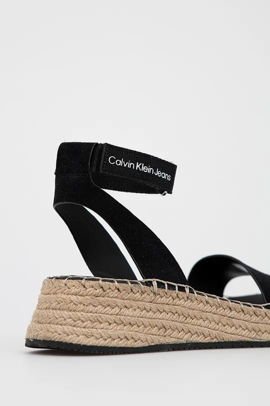 Σανδάλια σουέτ Calvin Klein Jeans μαύρο