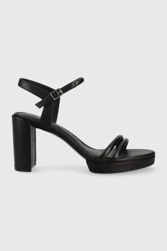 чорний Шкіряні сандалі Calvin Klein Жіночий