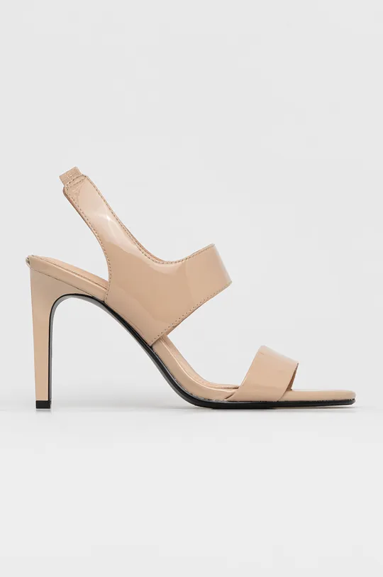 béžová Kožené sandále Calvin Klein Dámsky