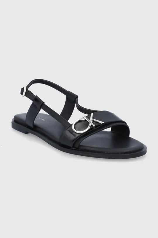Kožené sandále Calvin Klein čierna