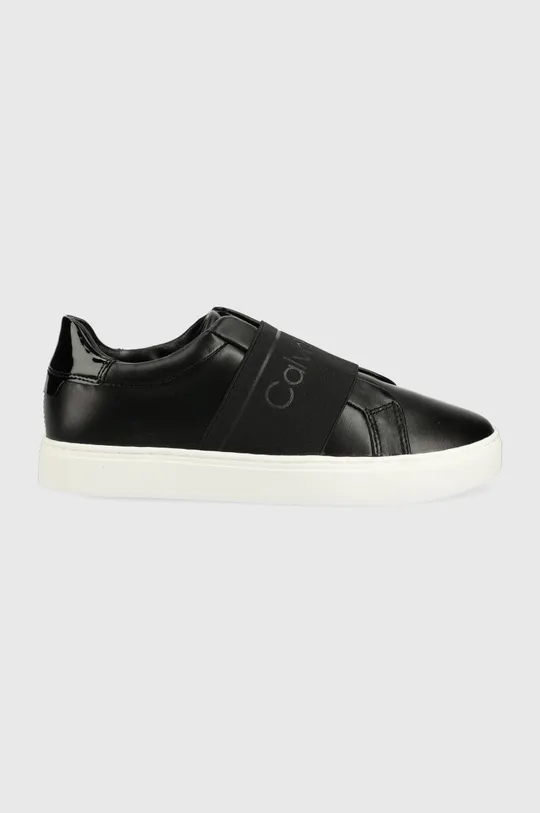μαύρο Δερμάτινα αθλητικά παπούτσια Calvin Klein Γυναικεία