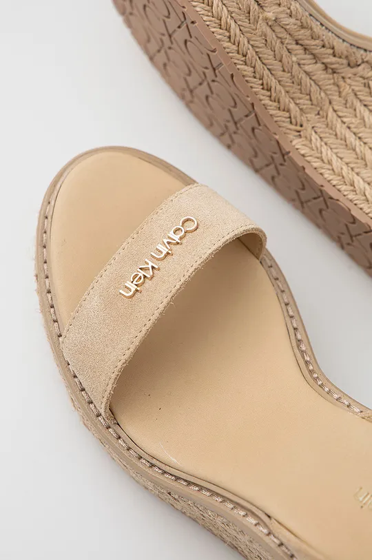 béžová Semišové sandále Calvin Klein