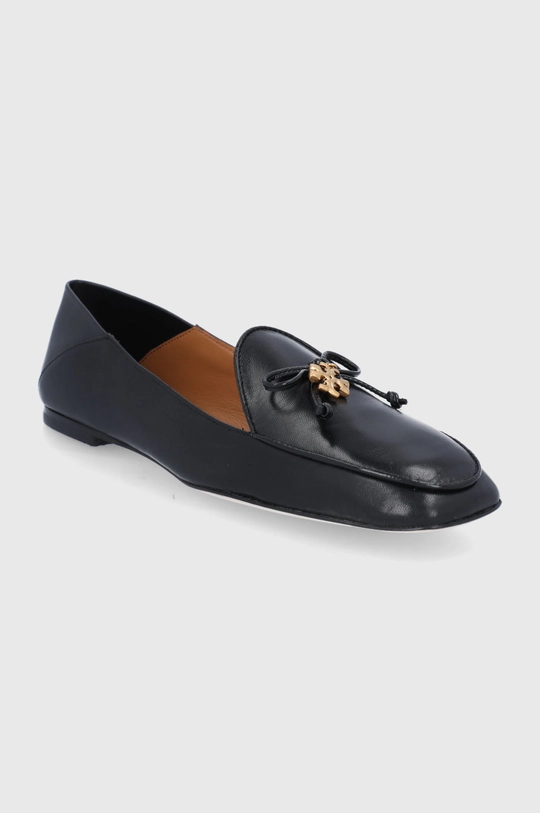 Δερμάτινα μοκασίνια Tory Burch TORY CHARM LOAFER μαύρο