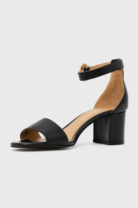 Kožené sandále Emporio Armani čierna