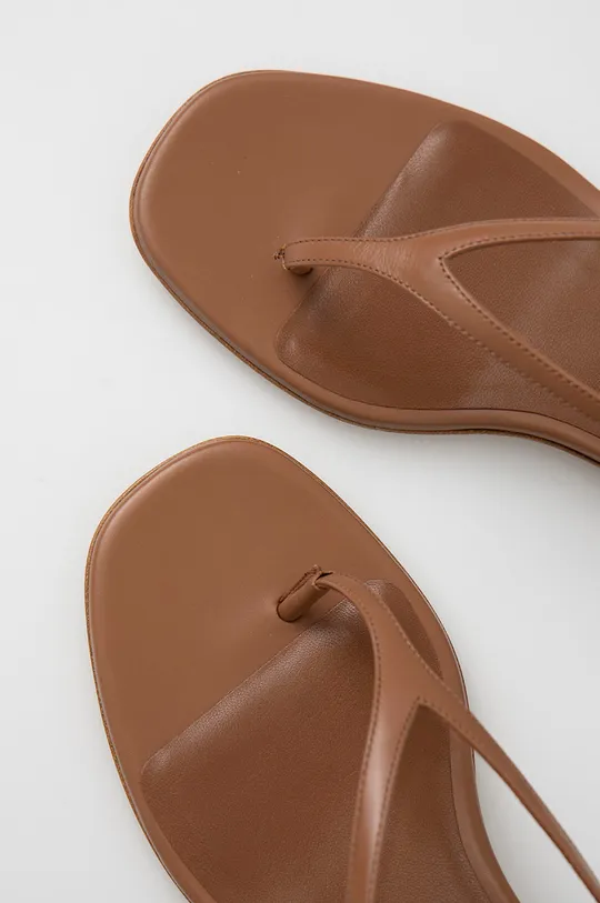 hnedá Kožené sandále Emporio Armani