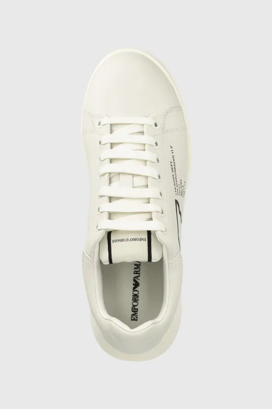λευκό Δερμάτινα αθλητικά παπούτσια Emporio Armani