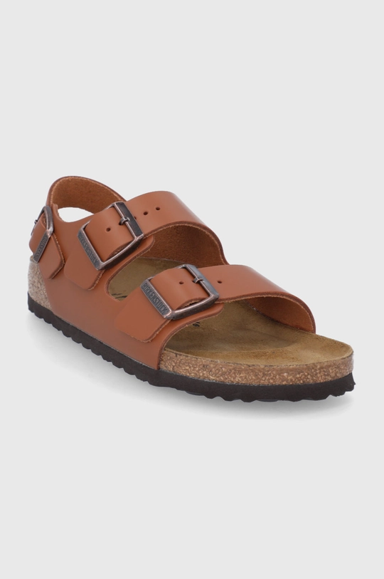 Usnjeni sandali Birkenstock Milano rjava