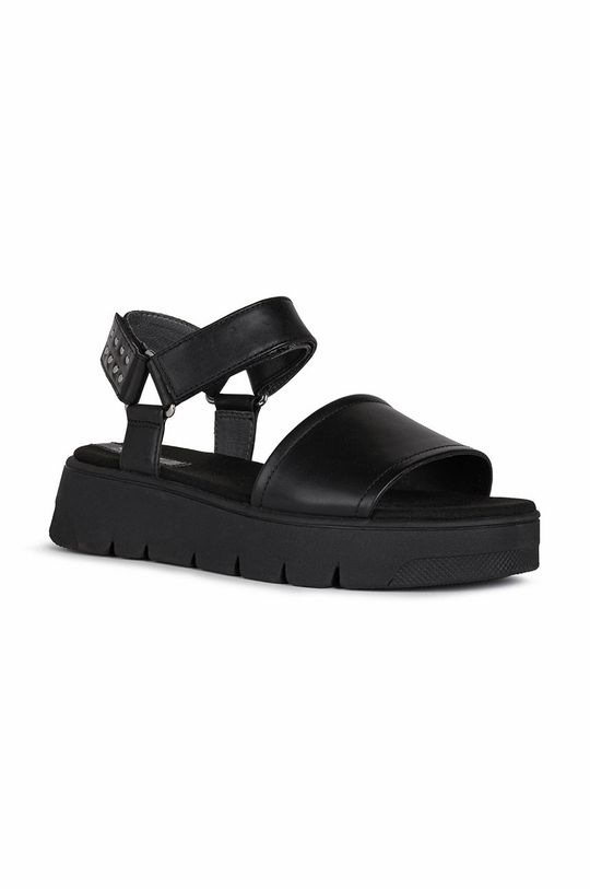 Kožené sandály Geox černá