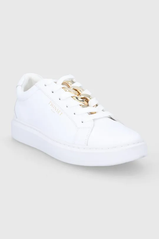 Δερμάτινα παπούτσια Twinset λευκό