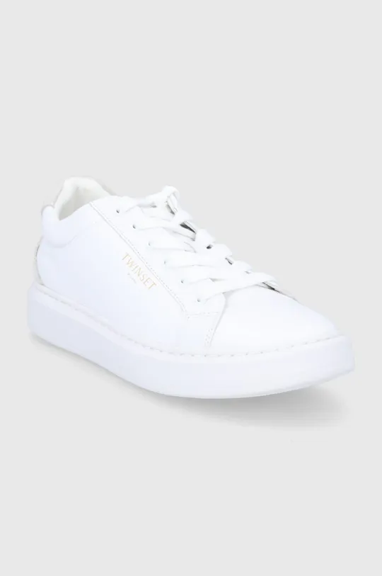 Δερμάτινα παπούτσια Twinset λευκό