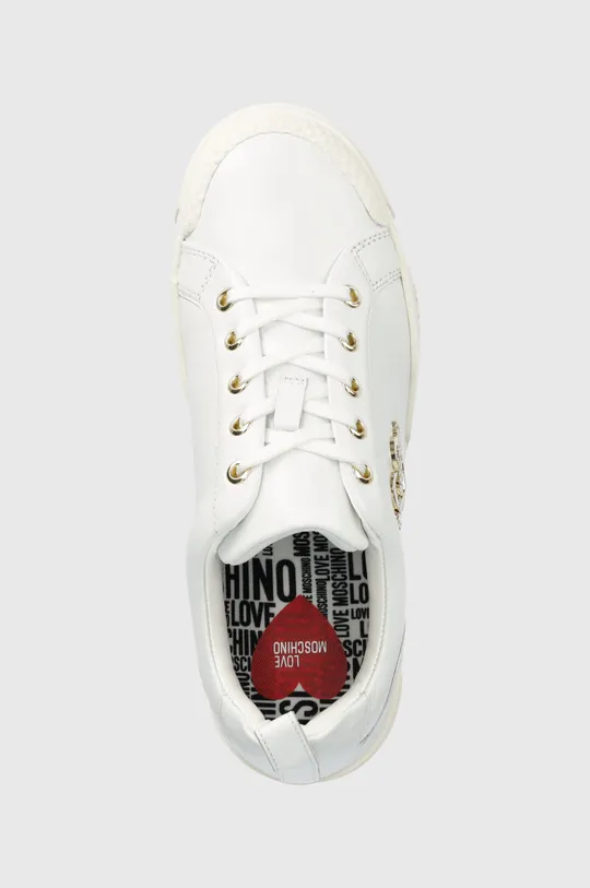 biały Love Moschino sneakersy skórzane