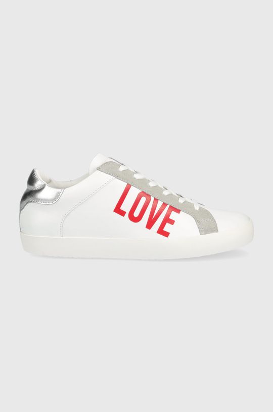 biały Love Moschino sneakersy skórzane Damski