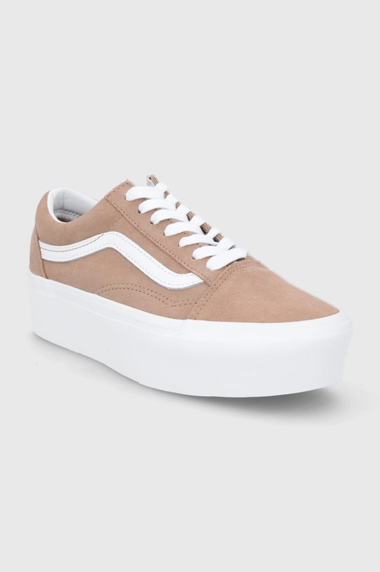 Vans tenisi din piele intoarsa Ua Old Skool Stackform VN0A7Q5MB691 maro SS22