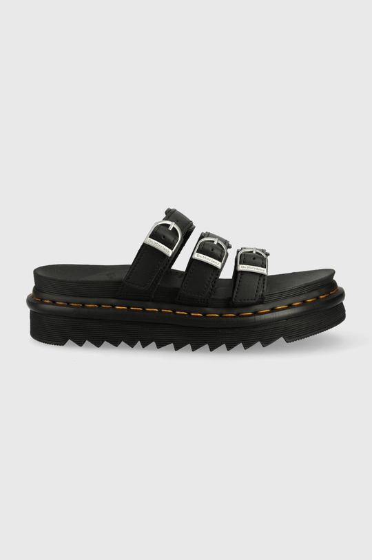 black Dr. Martens leather sliders Women’s