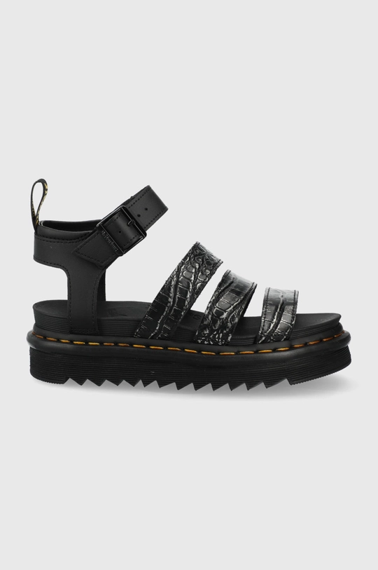 μαύρο Δερμάτινα σανδάλια Dr. Martens Γυναικεία