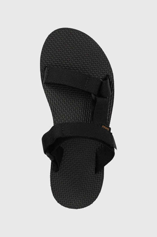 black Teva sliders