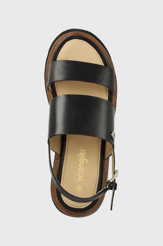 čierna Kožené sandále Wrangler Melrose Leather